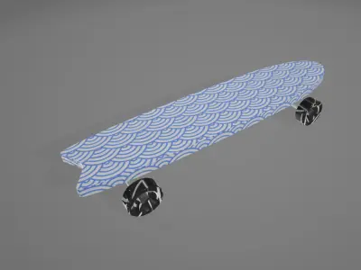 Decorative Surfboard - Stylish 3D Model for Rendering Low-poly 3D model