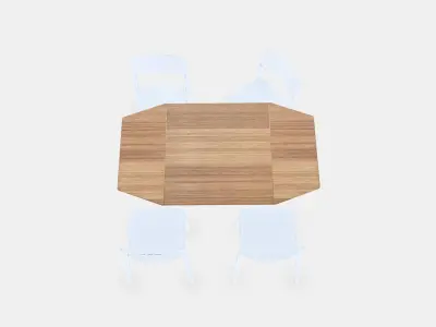 IKEA PS 2012 - JANINGE Table and 4 chairs Low-poly 3D model