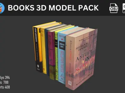 Ultimate Books 3D Model Pack 3D model