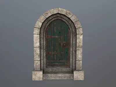 Medieval Door Low-poly 3D model