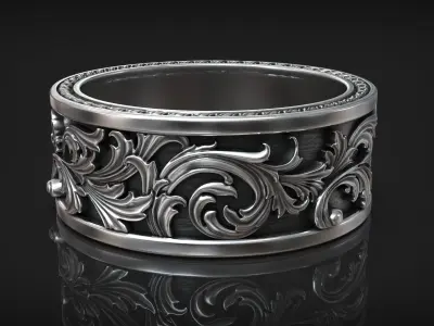 Victorian Ornament Vintage Pattern Wedding Band 3D print model