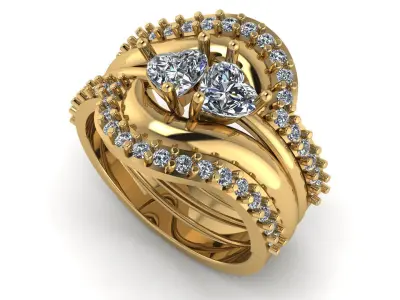 Luxury Engagement Diamond Ring 3d Printable Model 3D print model