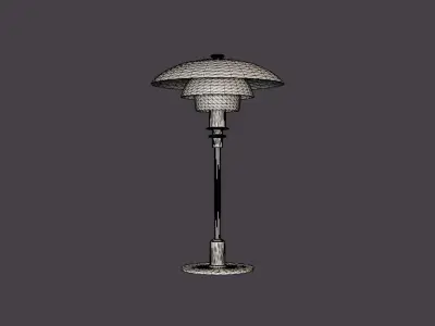 PH Table lamp - chrome-plated Low-poly 3D model