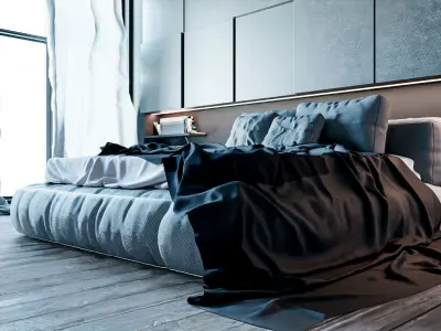 3D Bed Luxury 3D model