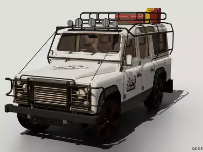 Land Rover Defender Classic 110 With Interior 3D model