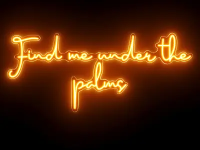 Find Me Under The Palms Neon Sign 3D model