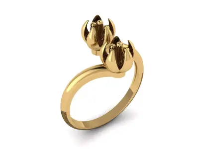 Luxury Flower Ring 3d Printable Model 3D print model