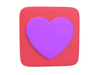 Twitter Heart Decoration v1 007 Low-poly 3D model
