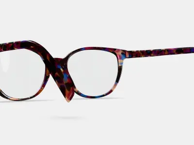 Elodie Eyeglasses in Pink Robin Tortoise 3D model