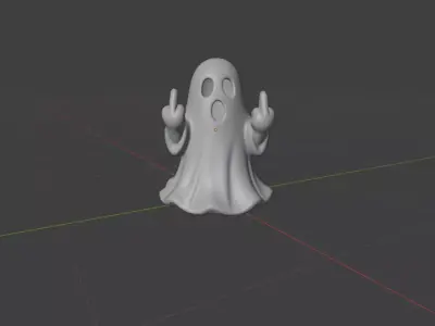 Funny Middle Finger Ghost 3D print model