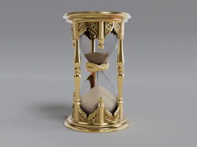 Hourglass golden 3D model