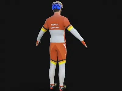 Cyclist Low-poly 3D model