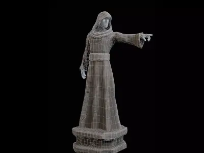 Robed Statue Low-poly 3D model purchase