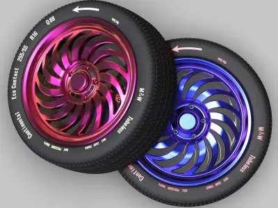 Car Wheel 3D print model by roziyevyusufboy173