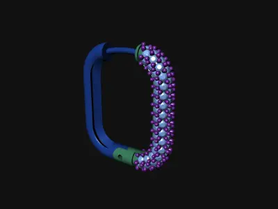 Earrings square diamond hoop earring 3D print model