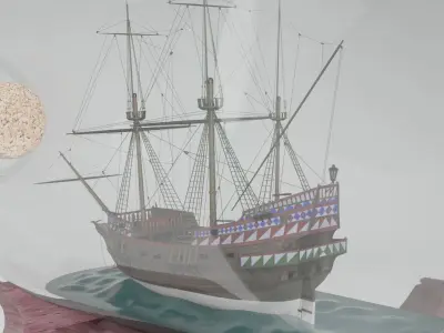 Ship-in-bottle ship in bottle 3D model