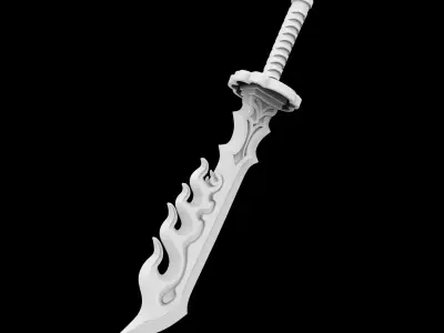 Demon Slayer Sword 3D Printable Model 3D print model
