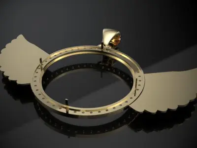 ANGEL wings picture pendant  3D print model