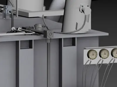 Ultra fine 220kV Electrical transformer Low-poly 3D model