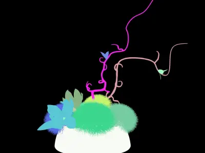 Japanese style plant decoration 3D model