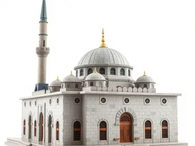 Stone Mosque Architectural model pack Low-poly 3D model