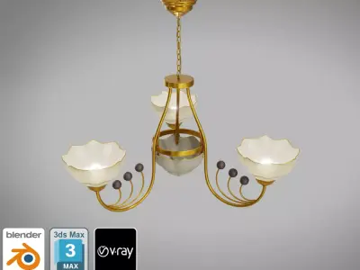 Ceiling Light 4 Low-poly 3D model
