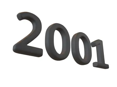 Year Number 2001 v1 001 Low-poly 3D model
