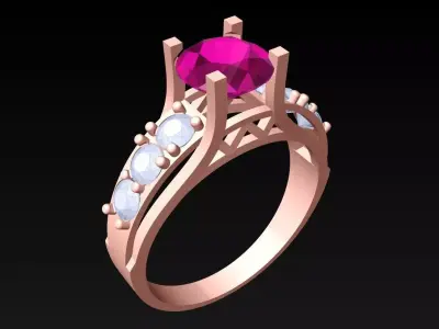 Diamond Ring - Womens Rings - N2122 Free 3D print model
