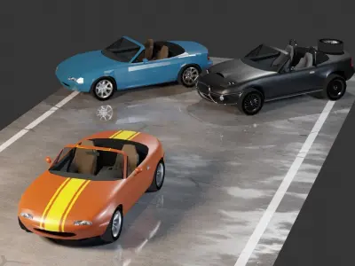 Mazda MX-5 Miata Low-poly 3D model