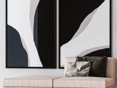 Set of large wall paintings 494 3D model