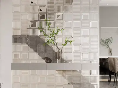 Modern living room dining room interior scenes 560 3D model