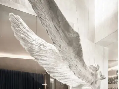 angel statue of with wings 3D print model