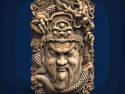 Carved panel painting STL 3D print model order