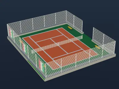 Tennis Court - Italy Low-poly 3D model