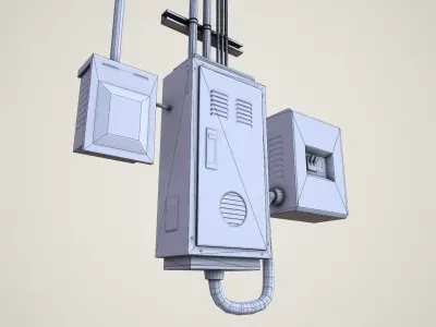 Electrical Boxes Low-poly 3D model