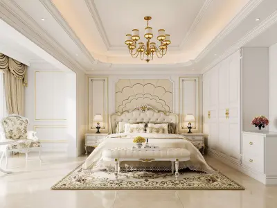 European style bedroom 3D model 3D model