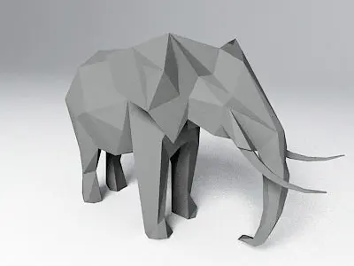 Low Poly Elephant 3D model
