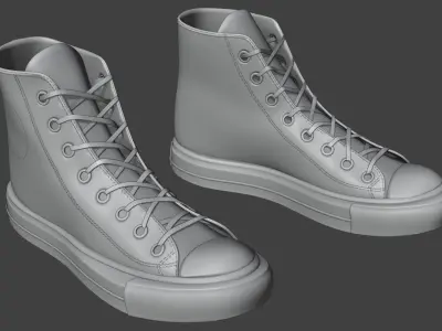 3D converse sneakers - low poly shoes 3D model