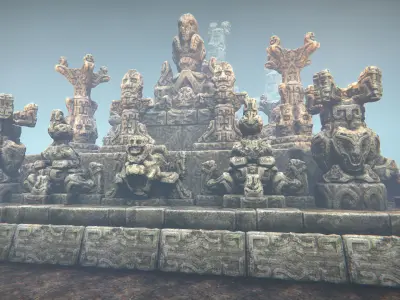 Jungle sculptures Low-poly 3D model