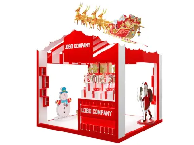  Christmas kiosk booth a65 3D model