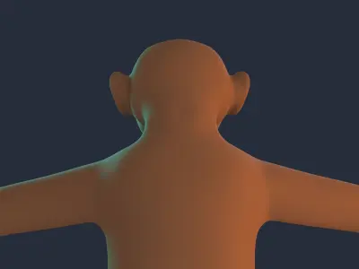 Stylized Monkey NoRig Low-poly 3D model