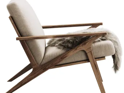 Cavett Wood Frame armchair 3D model