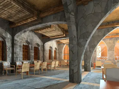 Revit Arabian 3D Design Restaurant 3D model