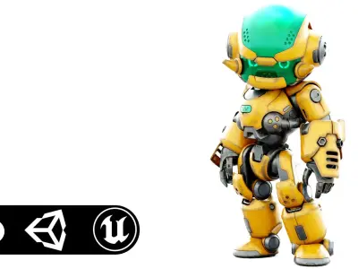 ROBO ZERO-N  Rigged for Unreal Engine - Unity - MIXAMO 3D model