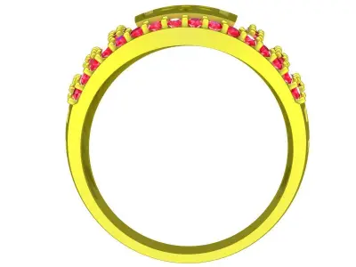 Luxury Multi Row Gemstone Signet Ring for Men 6118 3D print model