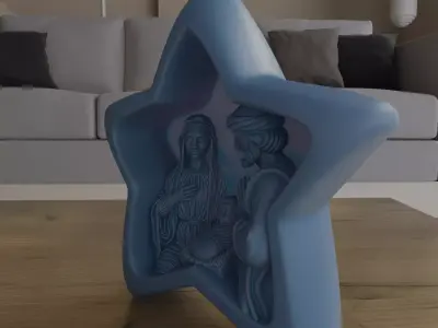 Elegant Christmas Nativity Scene STL 3D Model 3D print model