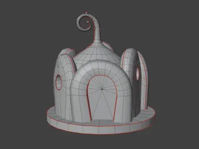 Low poly Cute house Free low-poly 3D model