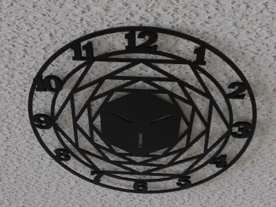 hexagon shape wall clock 3D print model