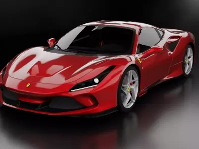 Ferrari F8 Tributo 2020 Low-poly 3D model