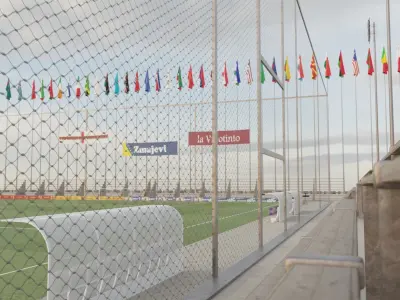 Football field Low-poly 3D model